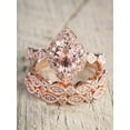 thumbnail image 2 of 2.25 carat Morganite and Diamond Trio Wedding Bridal Ring Set in 10k Rose Gold with Engagement Ring and 2 Wedding Bands, 2 of 2