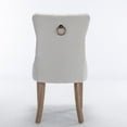 thumbnail image 5 of Modern Linen Dining Chairs Set of 2,Upholstered Living Room Chairs with Nailhead Trim, Wooden Side Chairs for Kitchen Bedroom Dining Room Living Room,Beige, 5 of 9