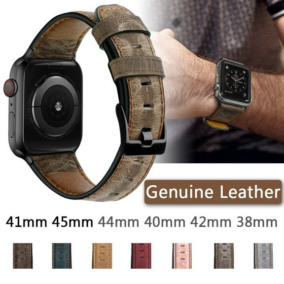 Leather strap For Apple watch band 44mm 41mm 45mm 40mm 42mm 38mm Retro Cow watchband bracelet iWatch series 7 3 4 5 se 6