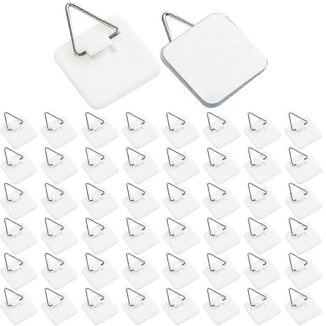 50PCS Plate Hangers for the Wall Plate Holder Hooks for Decorative Plates 1.3 Inch Sticky Invisible