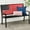 Black/Red, variant on Best Choice Products Indoor Outdoor Steel Garden Bench w/ American Flag Backrest, 790lb Capacity - Black