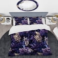 thumbnail image 2 of DESIGN ART Designart "Mystic Purple Damask Whispers III" Damask bed cover set with 2 shams Full - Queen, 2 of 5