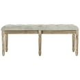 thumbnail image 3 of SAFAVIEH Rocha 19''H French Brasserie Tufted Bench, Grey Velvet, 3 of 7