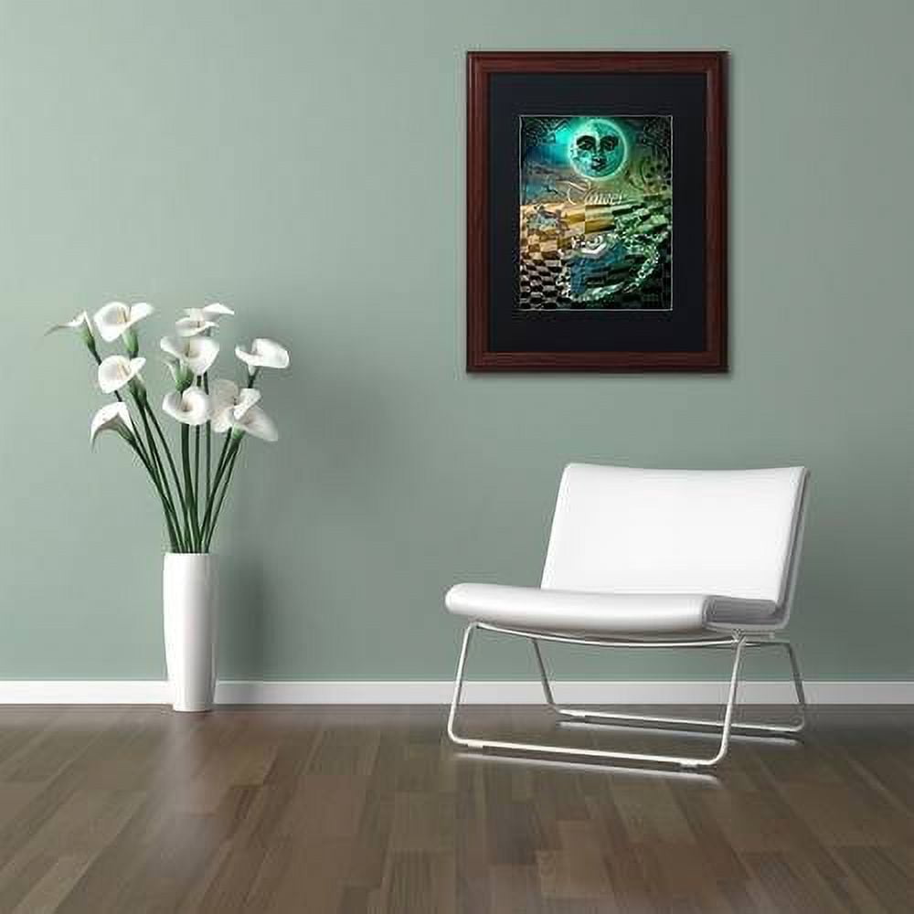 Trademark Fine Art "Art Nouveau Zodiac Cancer" Canvas Art by Color Bakery Black Matte, Wood Frame