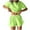 Army Green, variant on Summer Fashion Two Piece Sets for Women Dressy Plus Size Round Neck T-shirt Top Shorts Solid Color Shirt Suit