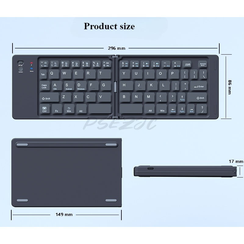 Ultra-Thin Foldable Bluetooth Keyboard for Phone/Tablet/Laptop