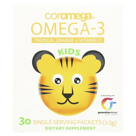 Coromega, Kids Omega-3 + Vitamin D, Tropical 30ct