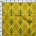 thumbnail image 3 of oneOone Cotton Jersey Medium Yellow Fabric Floral & Flying Swan Block Fabric For Sewing Printed Craft Fabric By The Yard 58 Inch Wide, 3 of 4