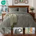 thumbnail image 5 of Baauye Queen Comforter Set, 7 Pieces Gray Comforters, Pintuck Bedding Sets for All Season, Bed in a Bag with Comforter, 1 Fitted Sheet, 1 Flat Sheet, 2 Pillowcases & 2 Shams, 5 of 8