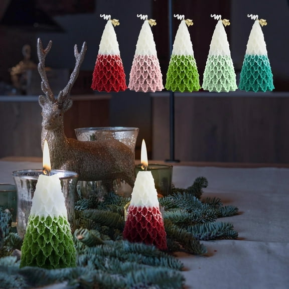 Christmas Scented Candles Christmas Tree Cone Candles Home Decor Pinecone Candle Handmade Wax Candle for Room Great Gift Idea