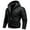Black, variant on Men's Casual Solid-Colored Leather Jacket, Full-Zip Hooded Biker Jacket, Black, L