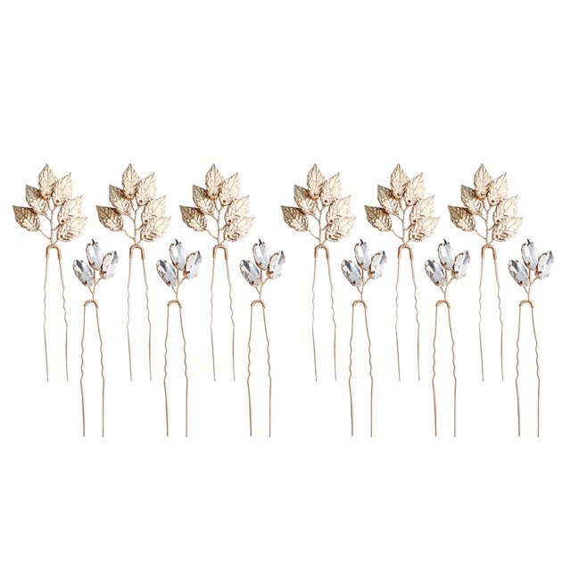 Shisuyan 2 Packs/12 Pcs Accessoires de Cheveux Délicats pour Mariée Épingle à Cheveux en Alliage de Strass
