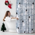 thumbnail image 5 of Shower Curtain 72"W x 84"L Christmas Snowman Snowflakes Blue Fabric Shower Curtains Set with Hooks Water Repellent Bathroom Curtains Machine Washable Bathroom Accessories, 5 of 7