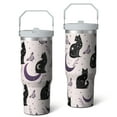 thumbnail image 2 of 1pc Gothic cat 30oz Tumbler with Straw & Handle - Insulated Stainless Steel Cup | Holiday Gift for Man Women (Christmas, Valentine's, Birthday), 2 of 7