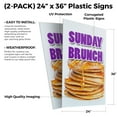 thumbnail image 2 of Sunday Brunch (2-PACK) 24" x 36" Plastic Signs | Sign Insert 4mm Corrugated Plastic Signs Storefront Window Poster, 2 of 2