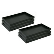 NicePackaging  6 Qty Black Plastic Display Tray  14.75 x 8.25 x 1  For Sorting / Organizing / Storage / Sales / Presentation / Travel