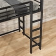 thumbnail image 4 of Alvantor Full Size Loft Bed Frame with Desk & Open Shelves, Heavy Duty Metal Bed Frame for Boys Girls Teens Black, 4 of 9