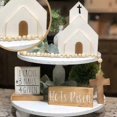 thumbnail image 5 of Jesus Tomb Easter Tiered Tray Ornament, Wooden Easter Jesus Sign He Is Risen Resurrection Scene Nativity Christ Easter Tiered Tray Decor, 5 of 5