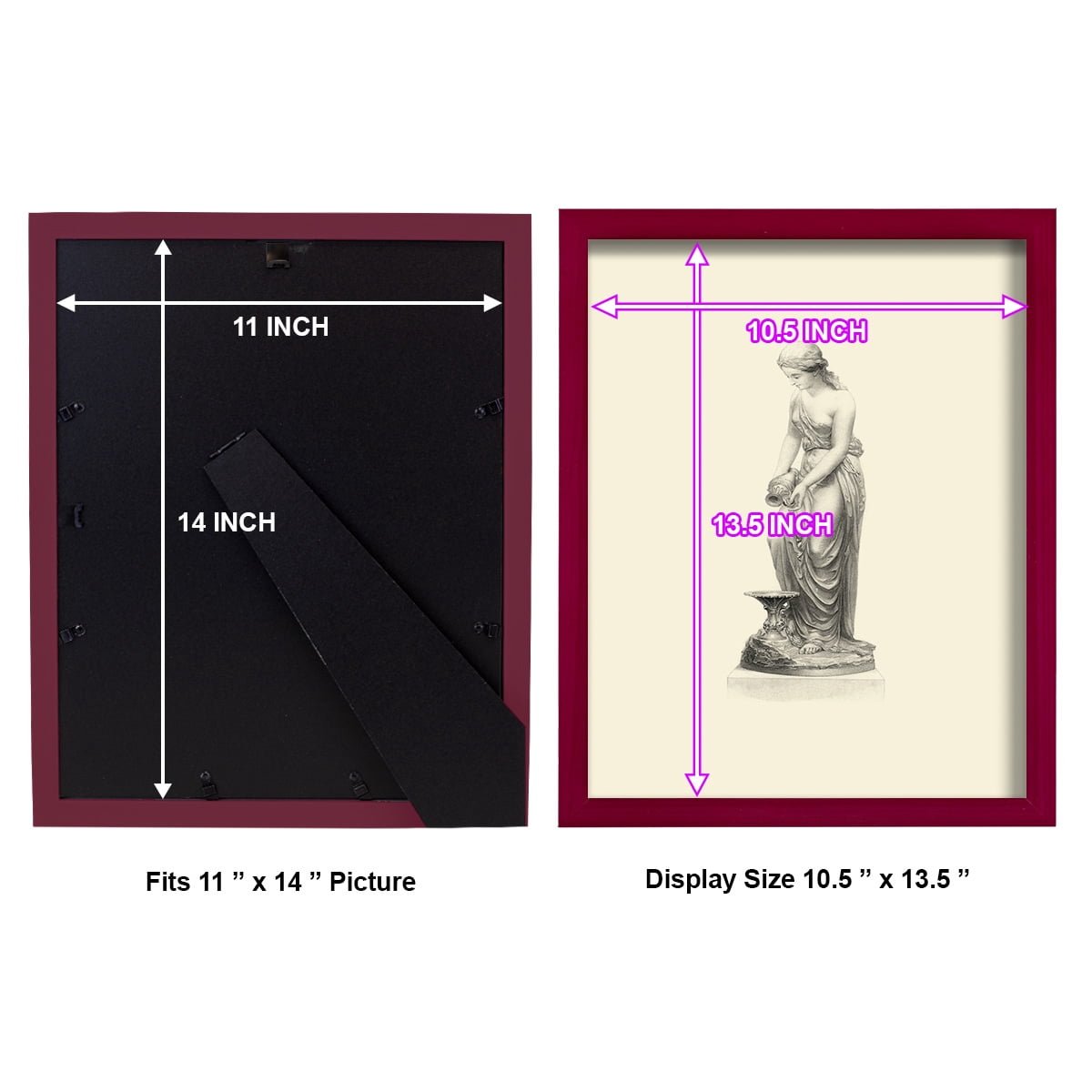 Classical Statuary II -Framed Print w/glass-Cherry Red