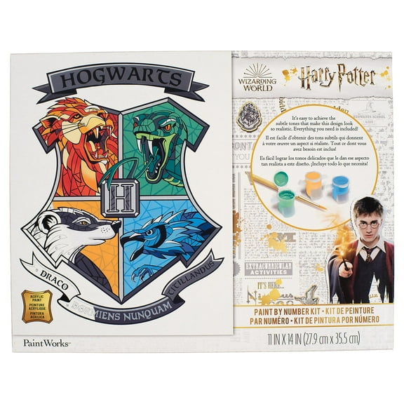 PaintWorks Harry Potter Hogwarts Paint By Number Kit, 11" x 14", Multi-Color