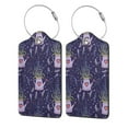 thumbnail image 5 of Rocae Lavender Flowers for Leather Luggage Baggage Tags ID Label Privacy Cover ID Label with Stainless Steel Loop and Address Card, 5 of 5