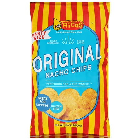 Pack Of 2 Ricos Original Nacho Chips Party Size, 32 oz (Package May Vary)
