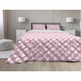 thumbnail image 1 of Fruits Comforter & Sham Bedding Set, Apples on Polka Dots Backdrop Candy Girly Feminine Vintage Healthy Pastel Tones, 3 pcs Duvet Set Microfiber Filling Quilt, 5 Sizes, White and Pink, by Ambesonne, 1 of 4
