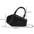 thumbnail image 3 of Bolso de mano de piel sintética con asa superior para mujer, con cremallera, bolso de mano sólido (negro), 3 of 3