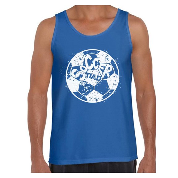 Awkward Styles Men's Soccer Dad Ball Graphic Tank Tops White Vintage Father`s Day Best Soccer Player