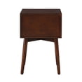 thumbnail image 4 of Leptis Mid-Century 2-Drawer Solid Wood Side Table, Espresso, 4 of 8