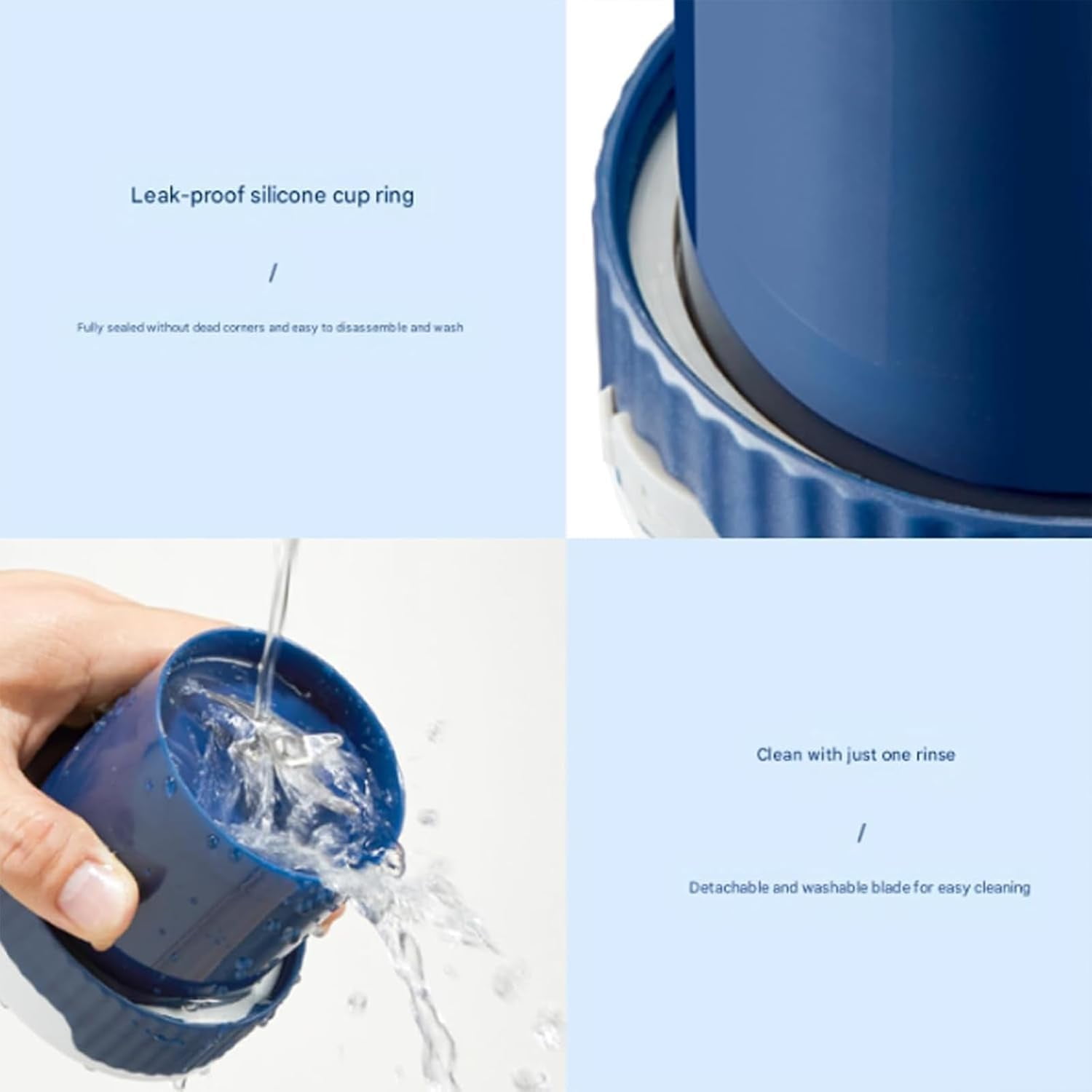 Mizuka Blender Mini, Mizuka Blender Mini Japan, 28oz Hand Blenders - Directly Squeezed, No Filter Required, USB-C Rechargeable, One Cup with Double Lid, Large-Capacity (Blue)