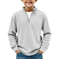 thumbnail image 3 of qolati Boys Long Sleeve Shirts Kids Quarter Zip Sweatshirt Corduroy Casual Pullover Shirt Outdoor Spring Clothes for Teen Boy, 3 of 6