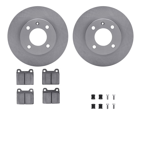 Dynamic Friction Company Front Brake Rotors with 5000 Advanced Brake Pads includes Hardware 6512-74077
