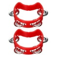 thumbnail image 1 of Unique Bargains 2 Pcs Cloches de Poignet, Clochettes de Cheville Cloche à Main Instruments de Percussion Groupe de Rythme Musical Plastique, Rouge, 1 of 5