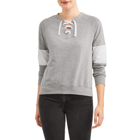 Women's Laceup Colorblock Sweatshirt