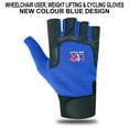 thumbnail image 2 of Wheelchair User Gloves Mobility Disability Fingerless Long Thumb Leather Palm for Men and Women Workout Weight Lifting, Cycling, Driving Gloves New Design Unisex Blue XXL, 2 of 8