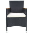 thumbnail image 2 of vidaXL Garden Chairs 2 pcs with Cushions Poly Rattan Black, 2 of 4