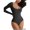 Black, variant on LELINTA Women's Long Sleeve Square Neck Bodysuit Ribbed Bodysuit Tummy Control Shapewear Seamless Bodysuit Leotard