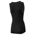 thumbnail image 3 of Women's Ribbed Sleeveless Crew Neck Summer Top Casual Basic Strap Tank Top, 3 of 5