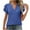 Blue, variant on fatyb Womens Dressy Tops Ruffle Short Sleeve Elegant Tunic Tops Button up V Neck Casual Loose Blouses
