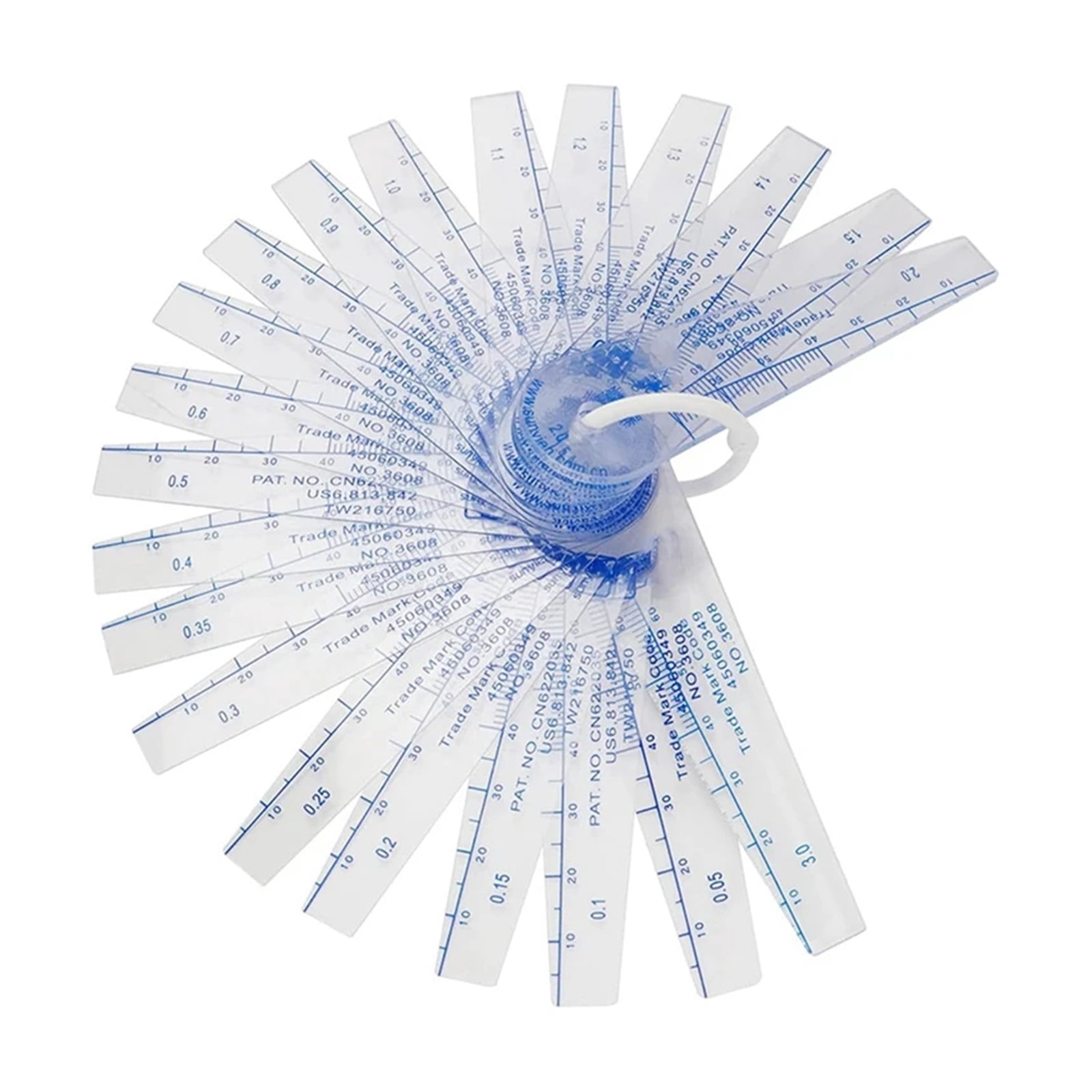 Plastic Feeler Gauge 0.05Mm To 3Mm Metric Gap-Measuring Tool 21 Leaf ,Easy Identification