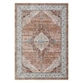 thumbnail image 6 of GlowSol 9'x12' Washable Area Rug Vintage Floral Rug Boho Medallion Large Area Rug Soft Low Pile Non-Shedding Throw Rugs for Living Room, Orange Pink, 6 of 8