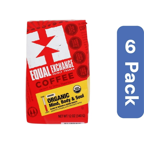 Equal Exchange Coffee Ground Mind Body Organic 12 oz (Pack Of 6)