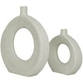 thumbnail image 5 of CosmoLiving by Cosmopolitan 16", 10"H Round Donut Shaped White Ceramic Vase, Set of 2, 5 of 7