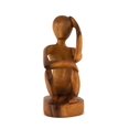 thumbnail image 6 of 12" Wooden Abstract Hand Carved Wine Rack Bottle Holder "Thinking Man" Free Standing Thinker Handmade Wood Home Decor Accent Gift Bar Art Handcrafted, 6 of 6