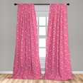 thumbnail image 5 of Ambesonne Valentine's Day Curtains, Flowers Hearts Art, Pair of 28"x95", Pastel Pink Blush and Grey, 5 of 5