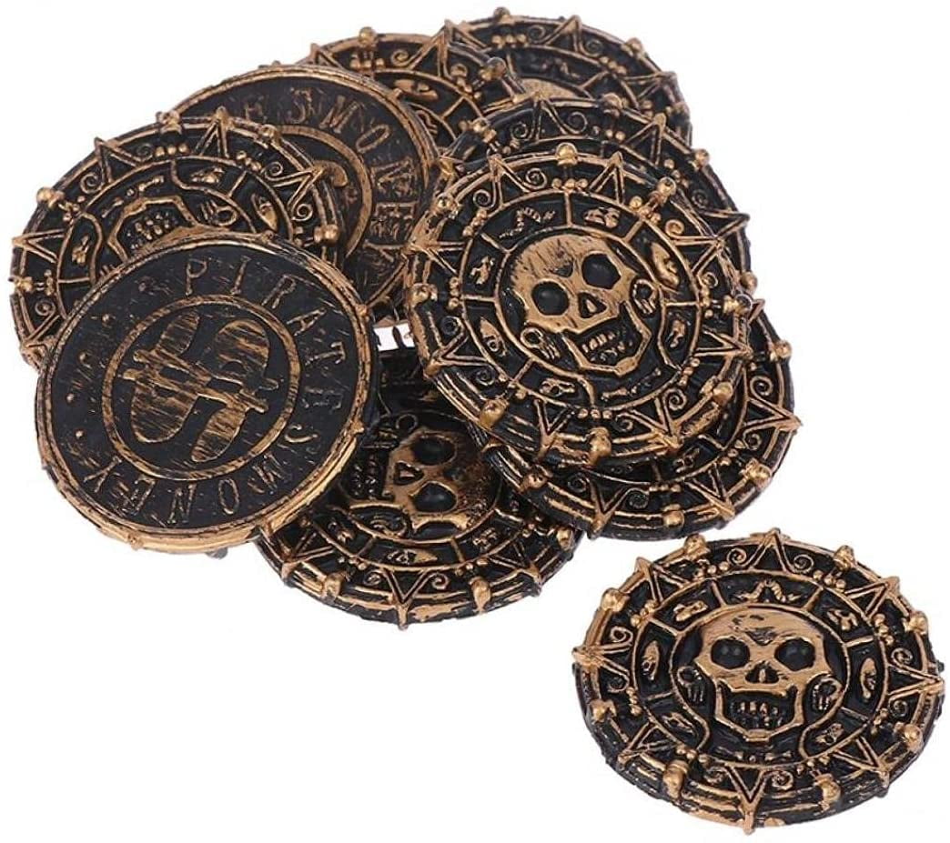 10PCS Plastic Pirate Gold Play Coins Birthday Party Favors Treasure  SE 