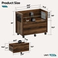 thumbnail image 4 of Bestier Rolling File Cabinet Large Filing Cabinet with Letter Organizer Hooks Open Storage, Walnut, 4 of 8