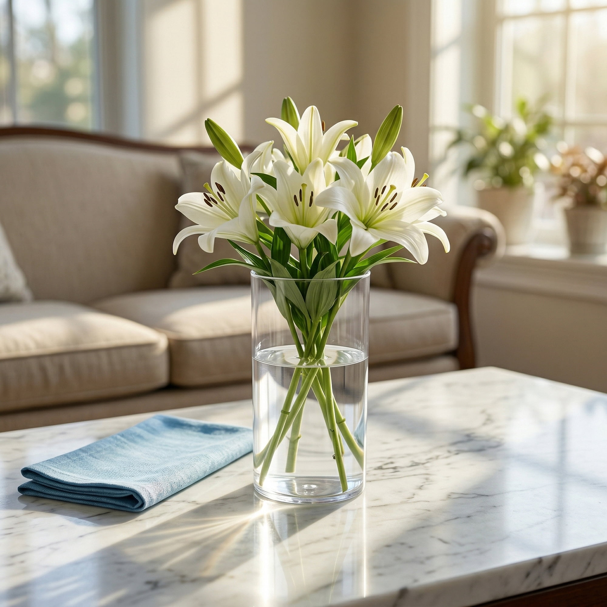 Unique Bargains Acrylic Cylinder Vase Flower Holder Clear 3.3"L x 3.3"W x 5.9"H