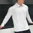thumbnail image 5 of BangWanChi Men's Casual Solid Color Flap Button Shirts Long Sleeve Pullovers Lapel Top, 5 of 6